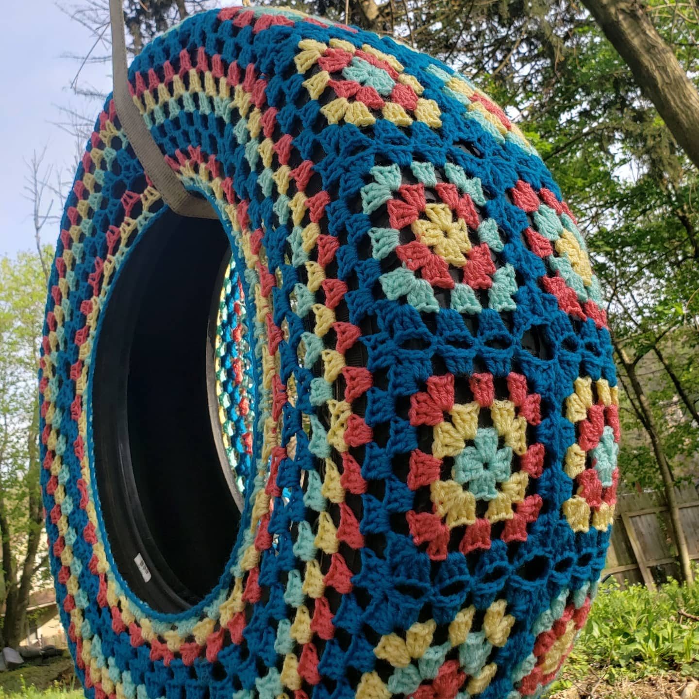 Crochette Tire Swing Via Instagram Whynotcraftstirecovers