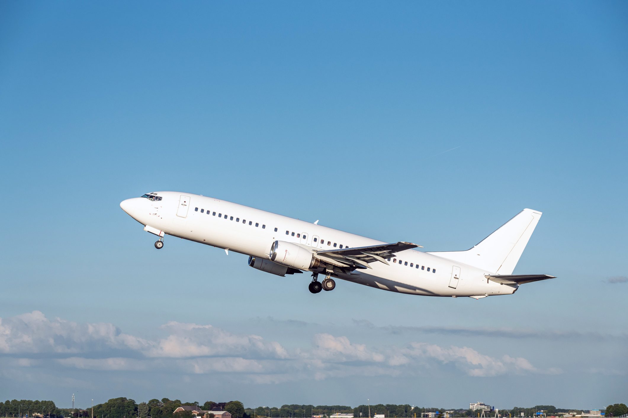 An airplane just after take off