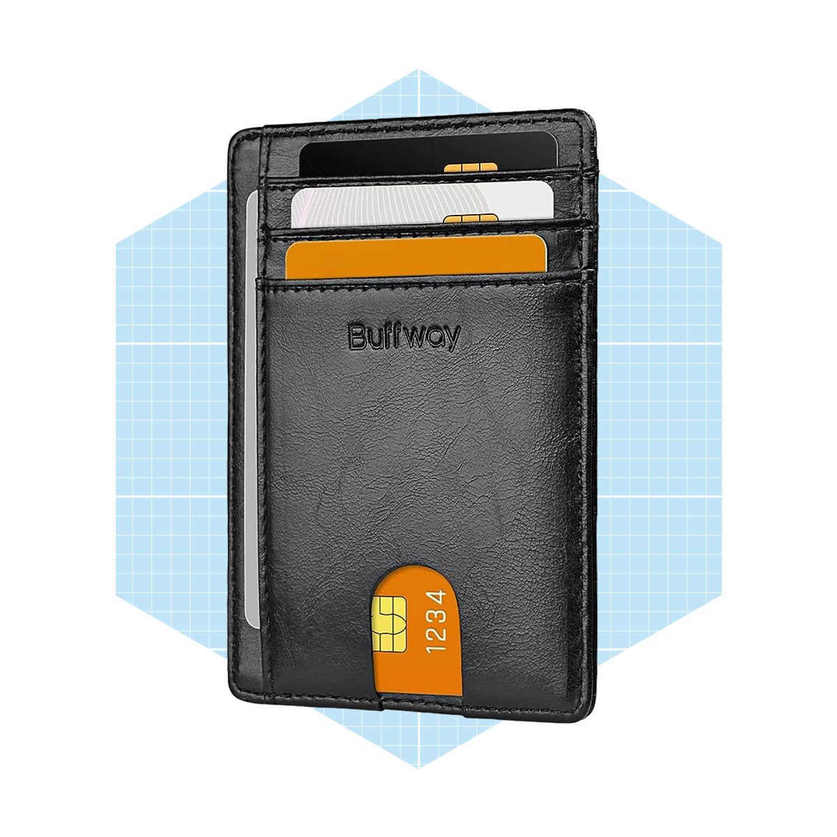 Buffway Slim Minimalist Leather Wallet