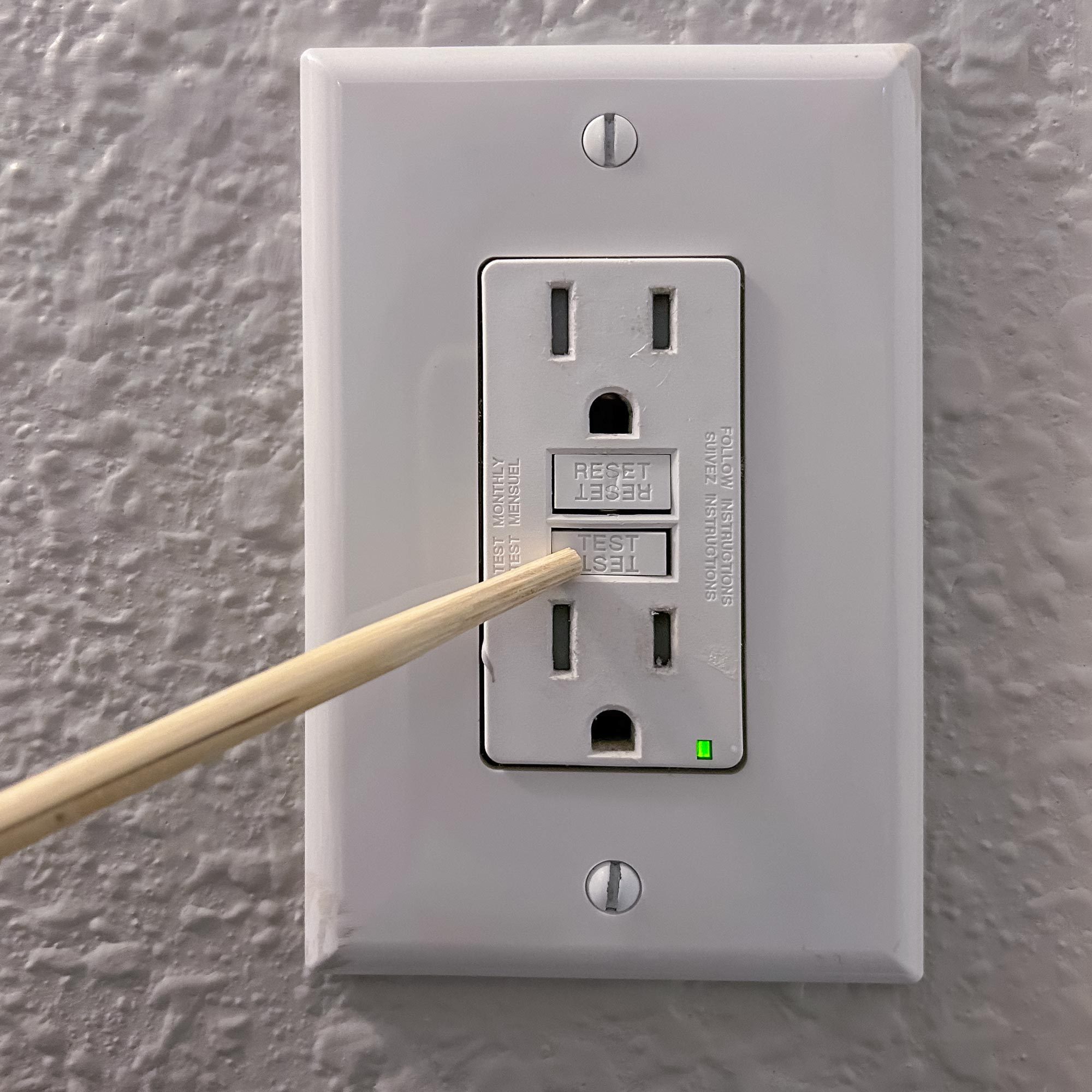 Gfci Test Push Test Button With Chopstick