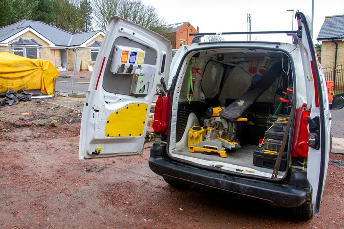 Interior of a Builders Van