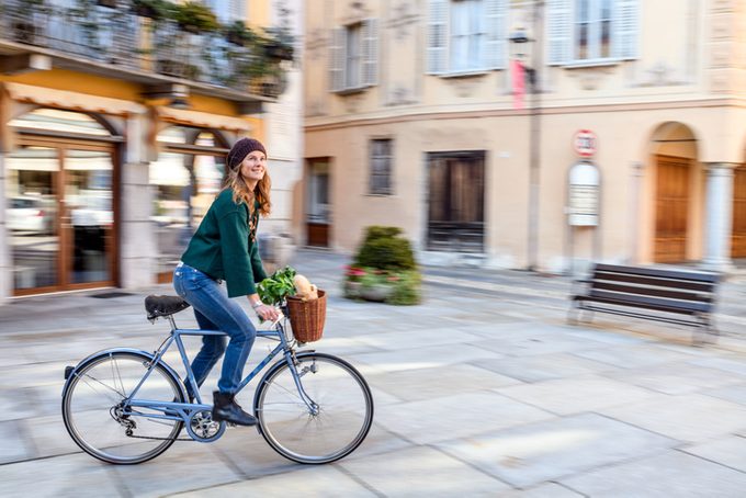 Tourist in Italian town, Varallo, Piedmont