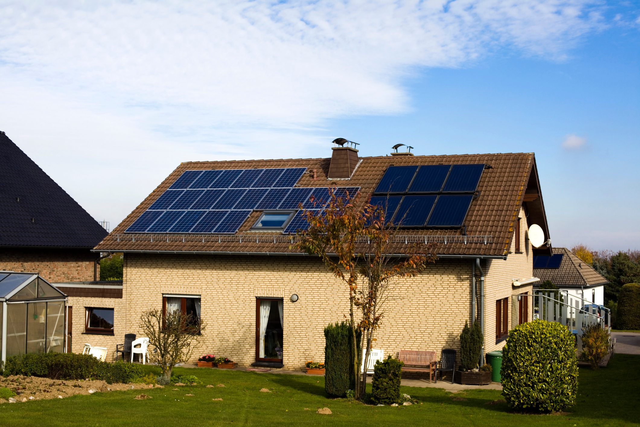 House with Solar Panels