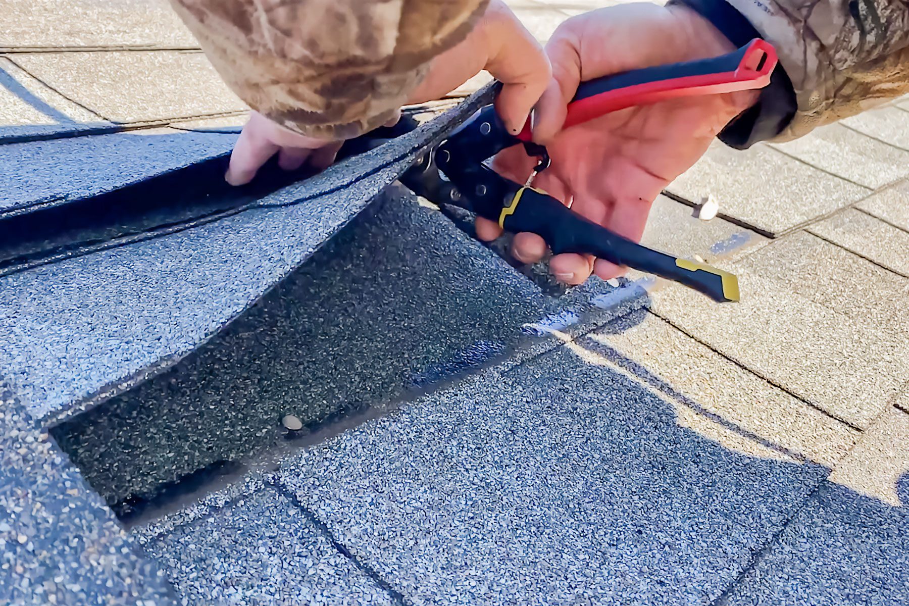 How To Replace Damaged Shingles, Cutting Damaged Shingle