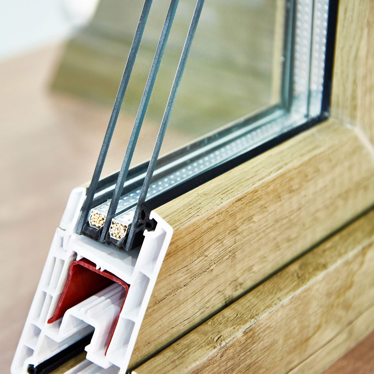 Insulated Triple Glazing Glass Cross Section
