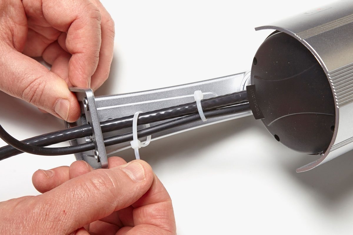 Home Security Zip Tie Coaxial Cable To Fake Camera