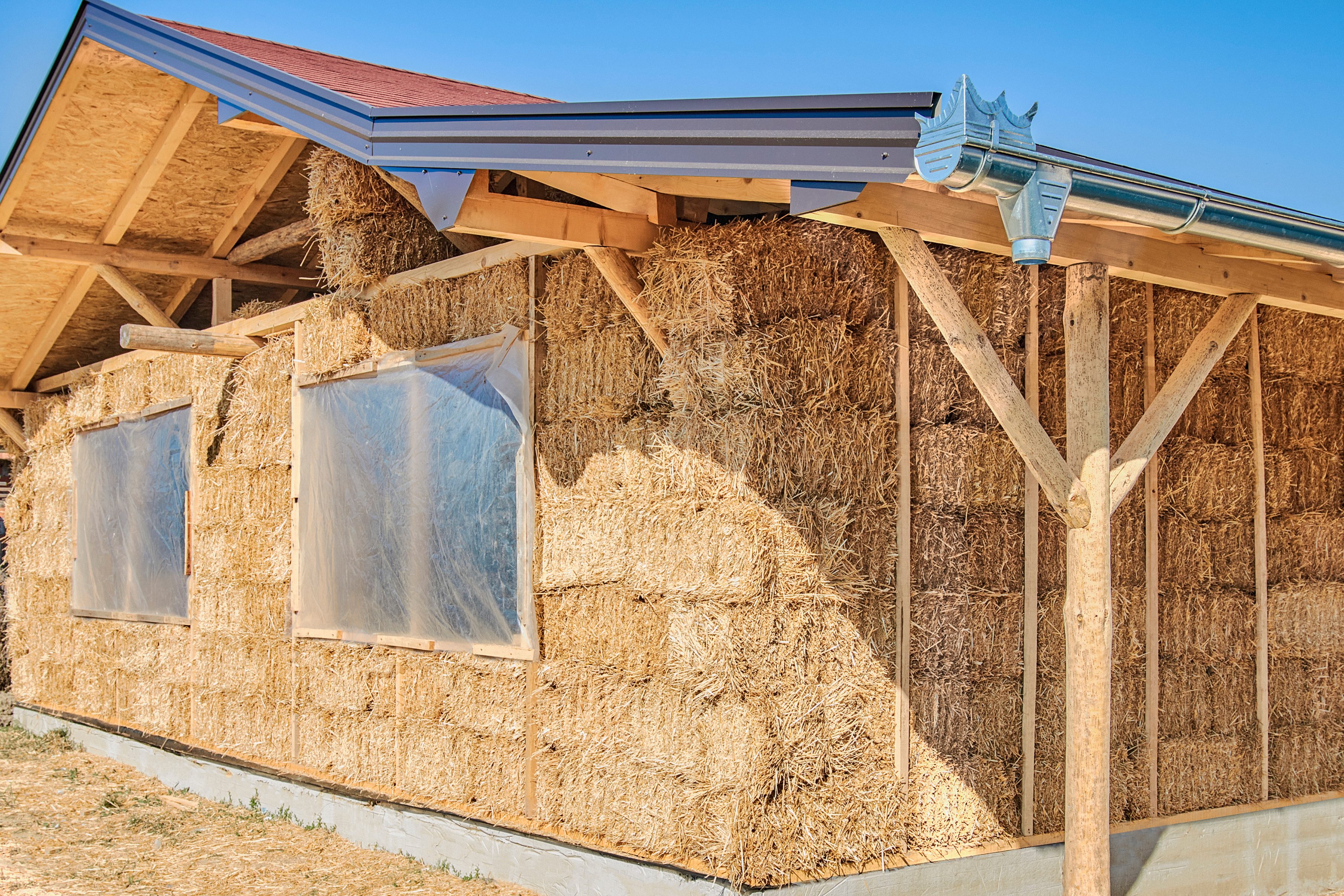 Straw house. Eco friendly home