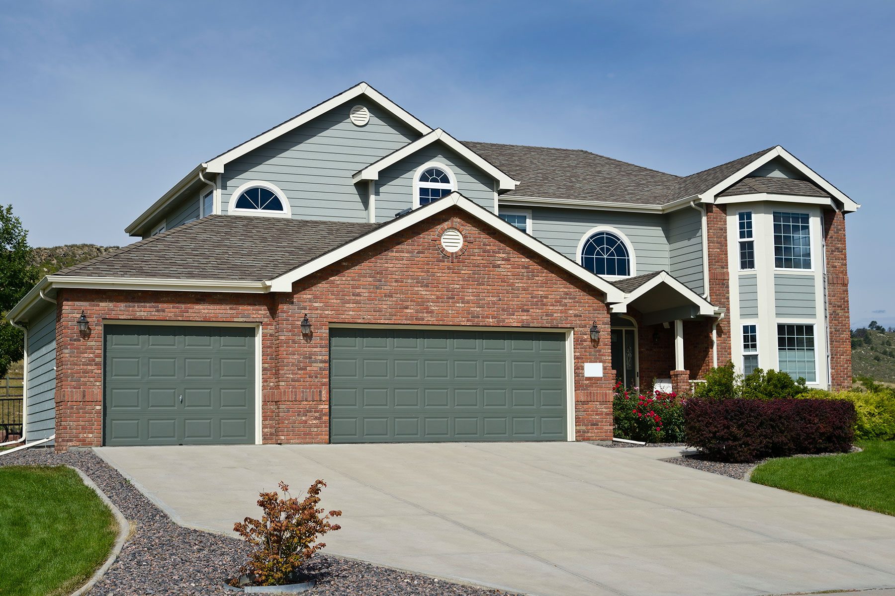 Green Garage Door