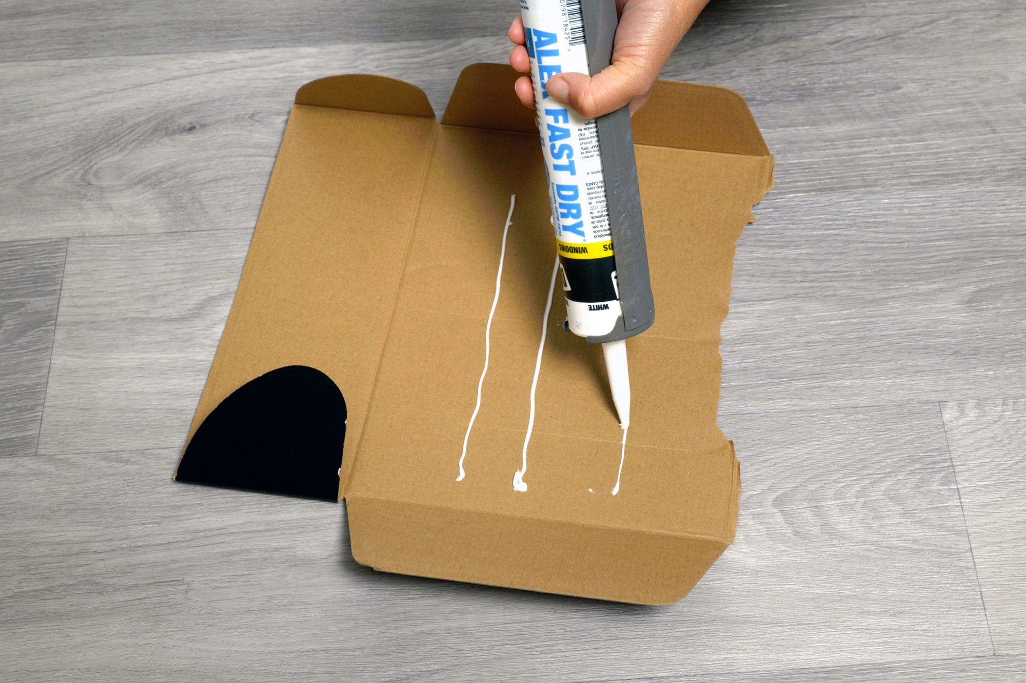 Caulk Interior Trim practice before using caulk gun