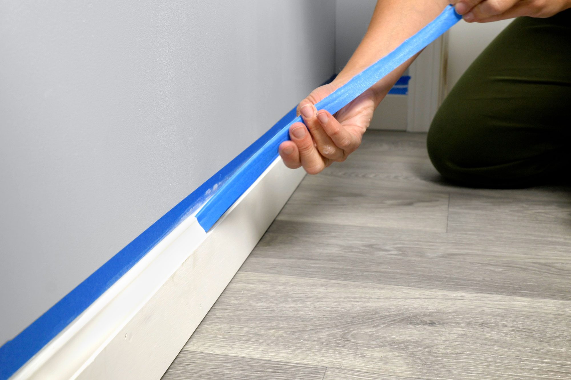 Caulk Interior Trim let the caulk dry and remove painters tape