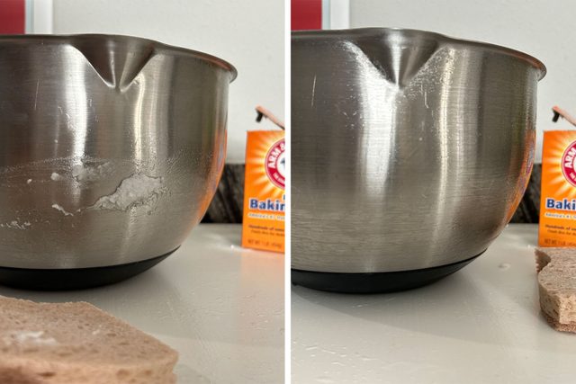 Cleaning Bowl with Baking Soda