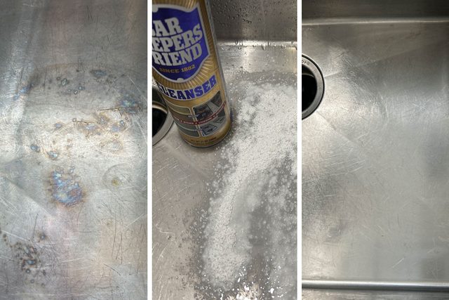 Cleaning Sink with Commercial Cleaner