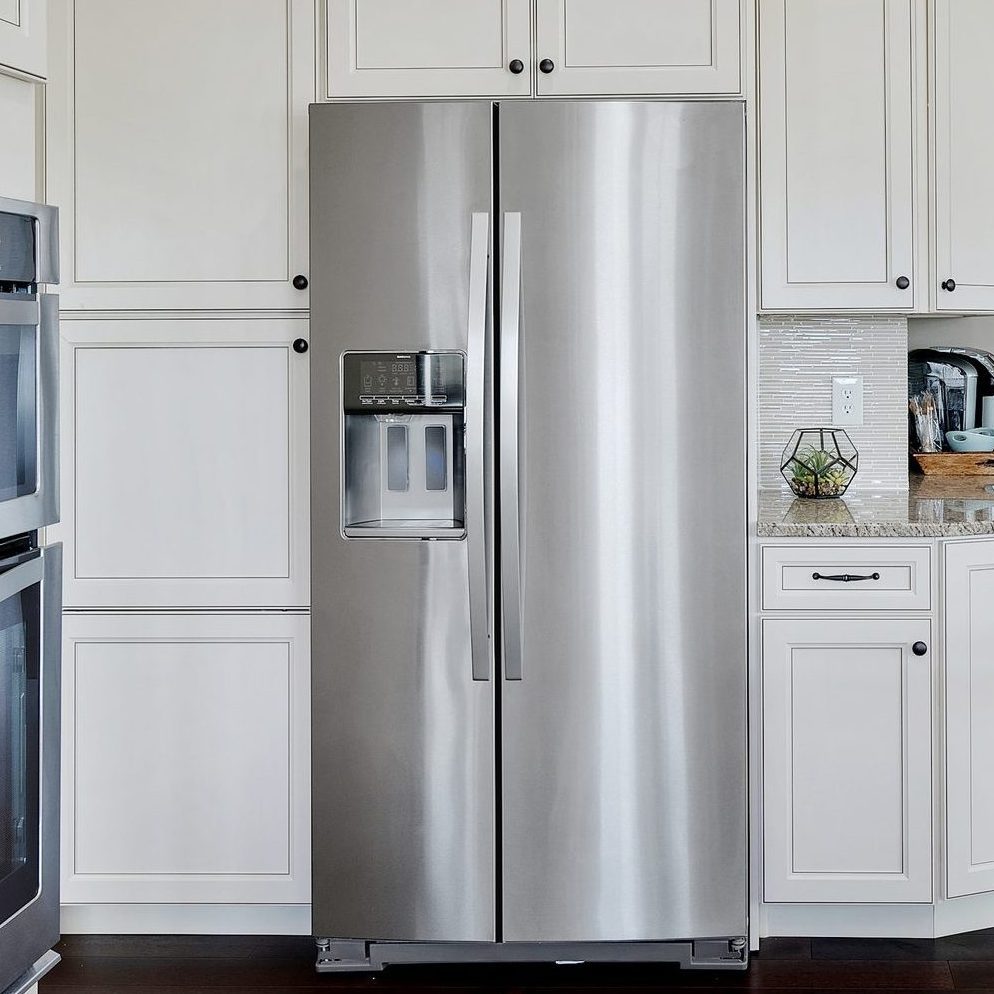 side by side refrigerator in new kitchen