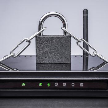 Router, chain and padlock for a Password protected Wi Fi network