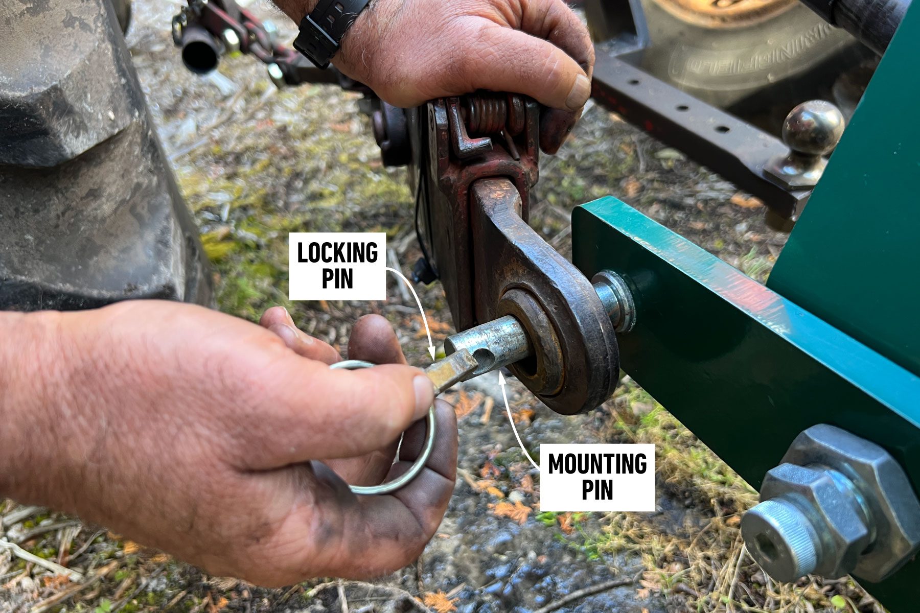 How To Mount A Pto Wood Chipper To A Tractor Connect The Lifting Arms