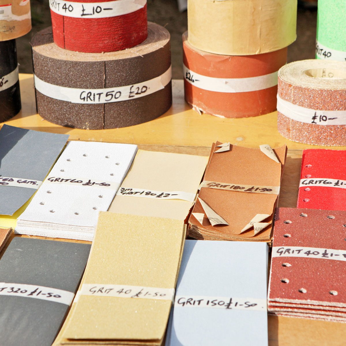 Sandpaper Grades Of Various Grits