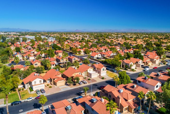 Residential Area With Houses In The Phoenix Suburb Of Chandler