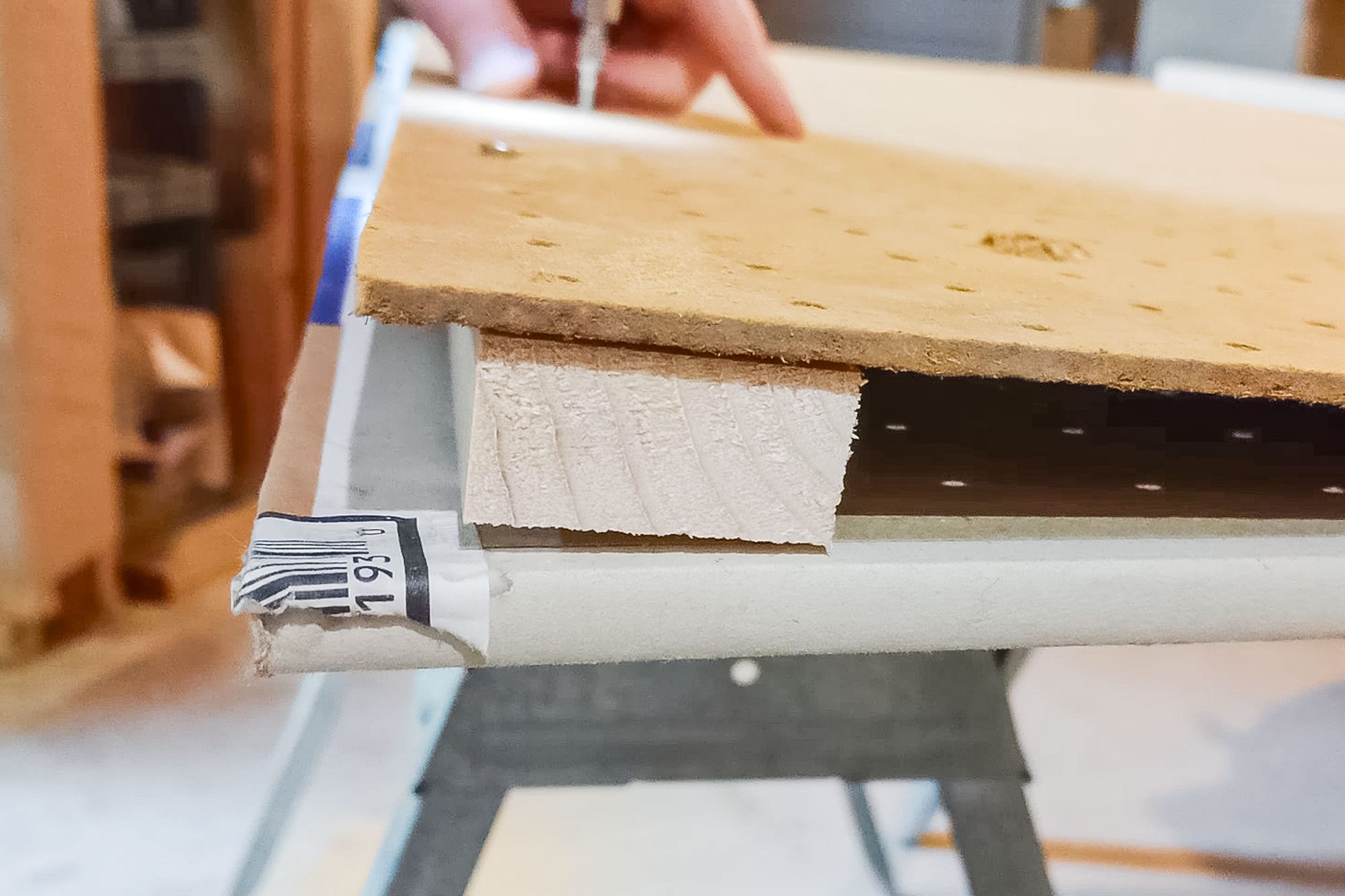 Attaching a Piece of Wood Under Pegboard