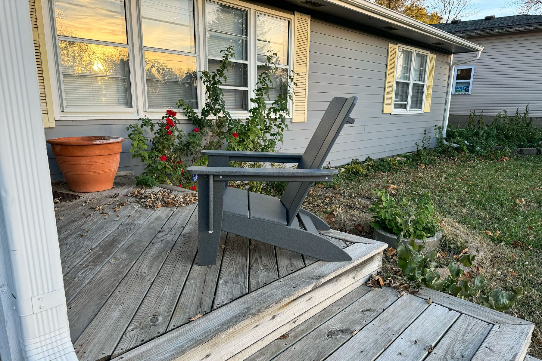 1903 Adirondack Modern Chair in backyard