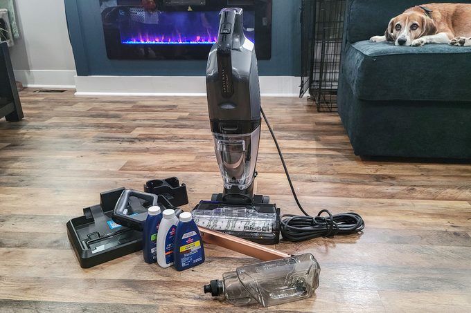 Bissell Crosswave Hydrosteam Plus all fittings on floor