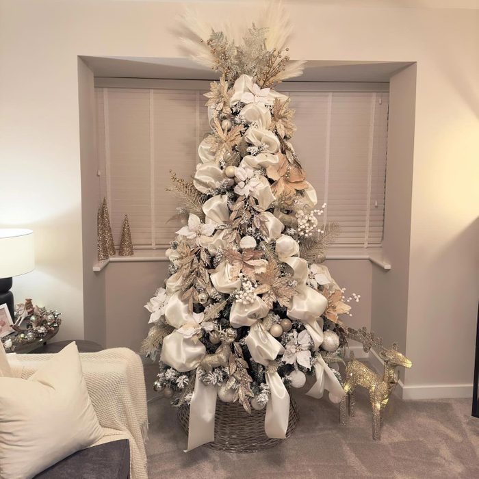 wide satin christmas tree ribbons