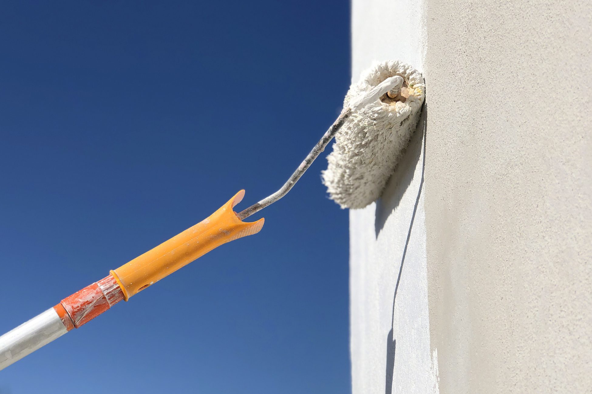 To paint a wall white, blue sky