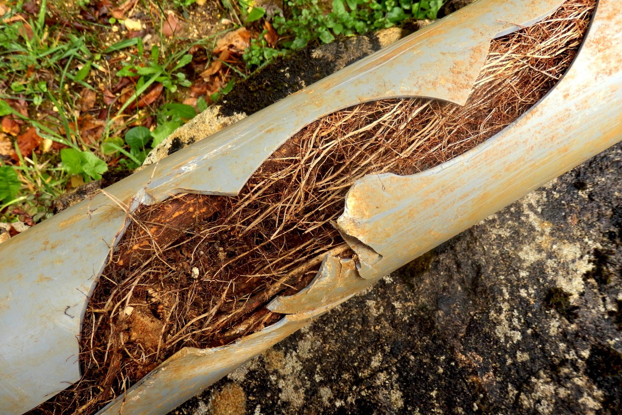 Split drainage pipe