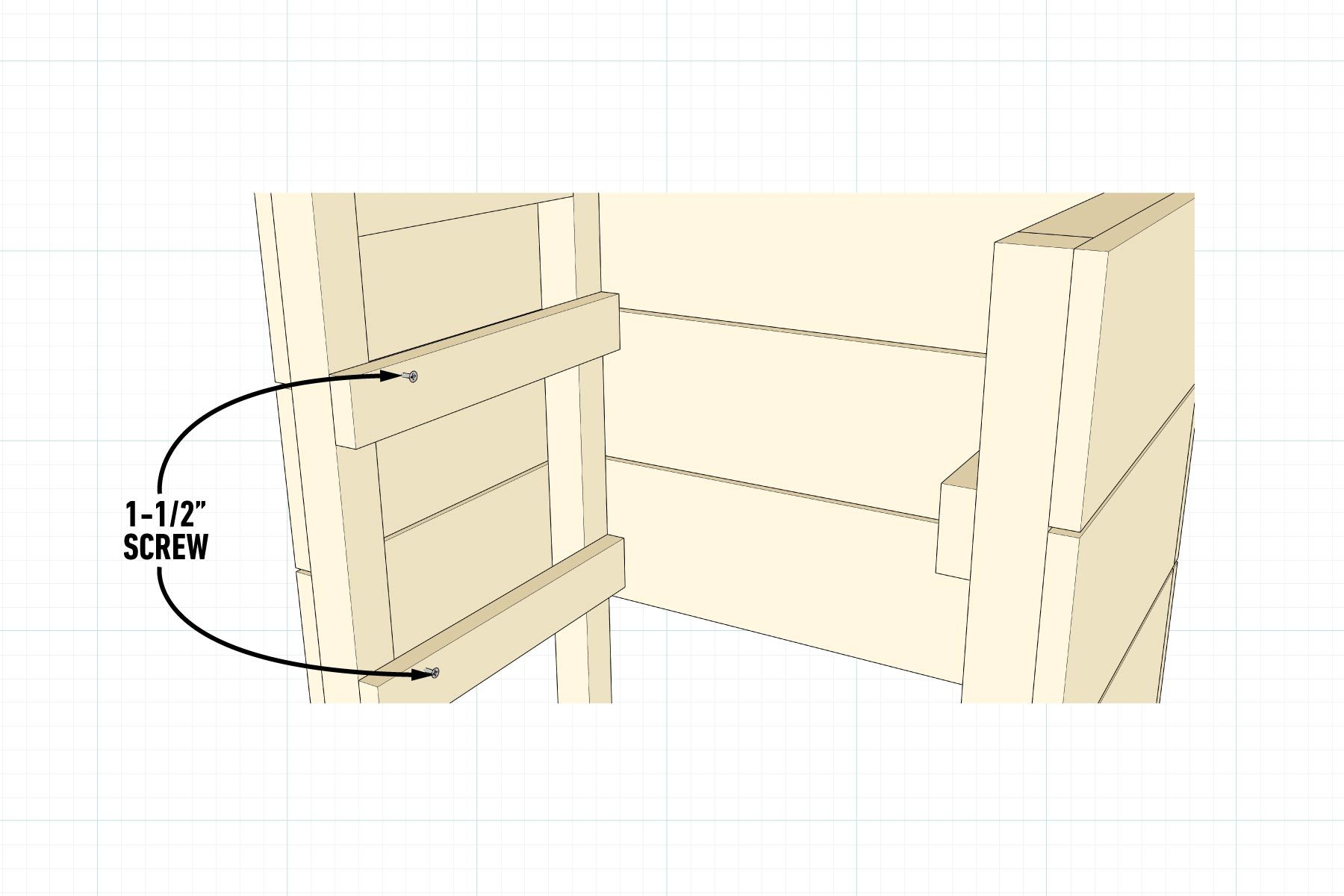 How To Build An Outdoor Dining Cart Attach the drawer stops