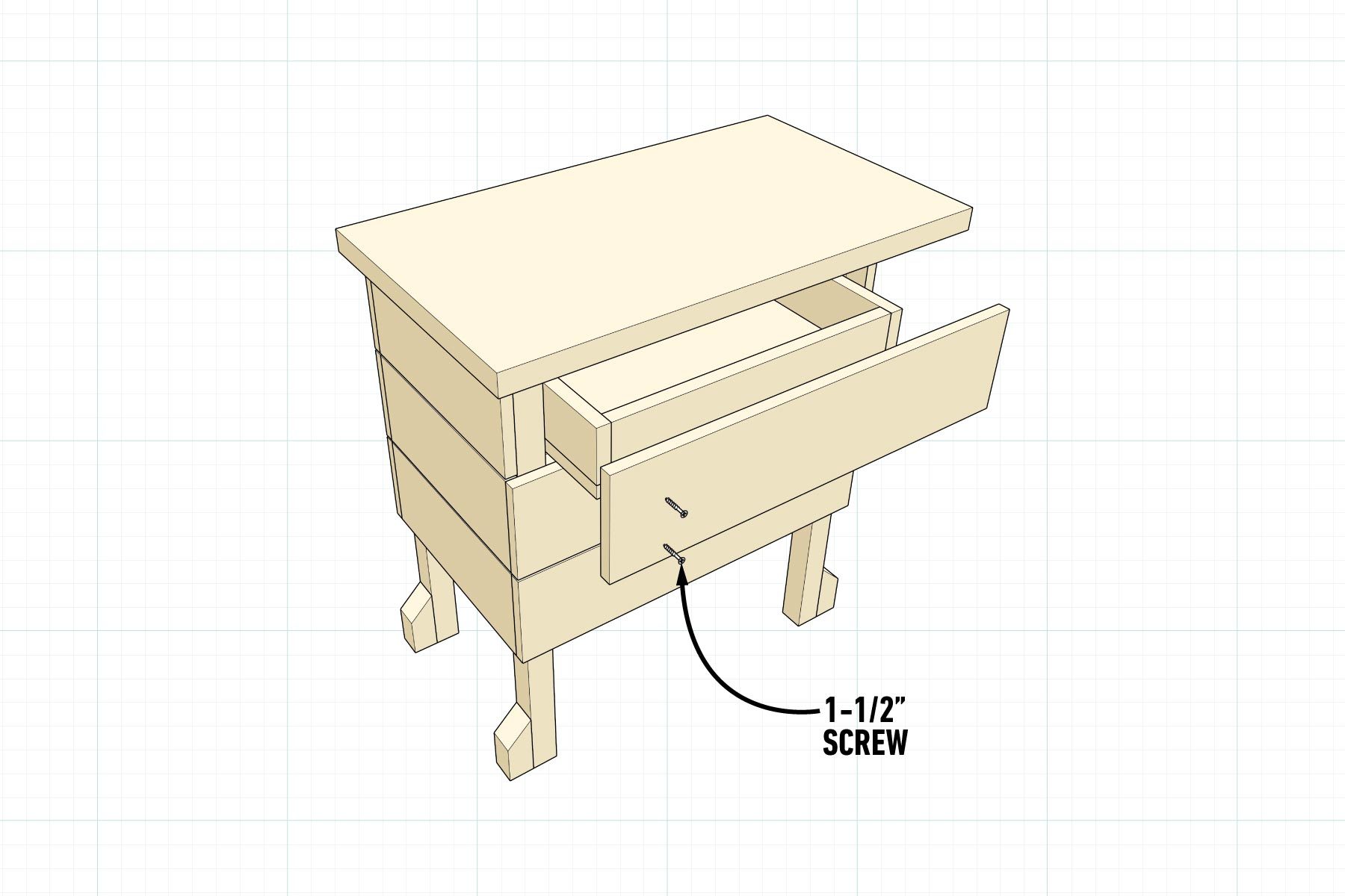 How To Build An Outdoor Dining Cart Attach the drawer faces