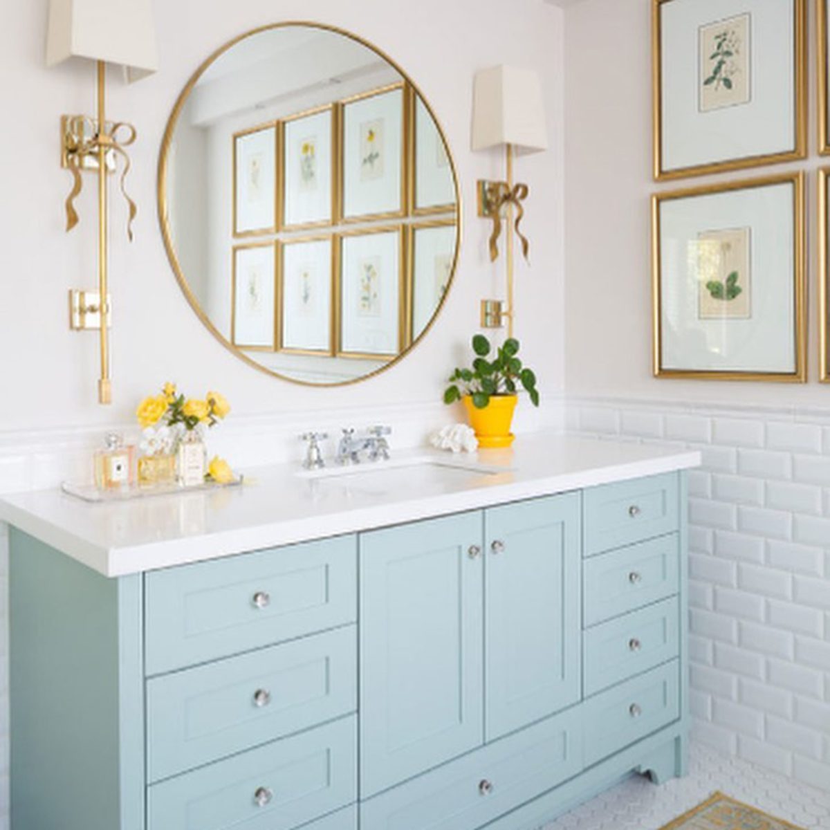 10 Blue Vanity Bathroom Ideas You'll Love Soft, Airy Blue Courtesy @mariakillam Instagram