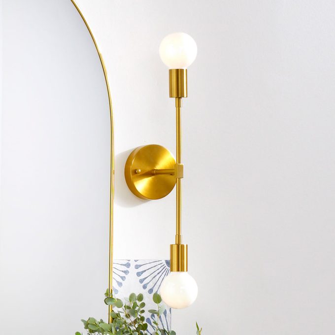 Brushed Golden Industrial Vanity Light Fixtures