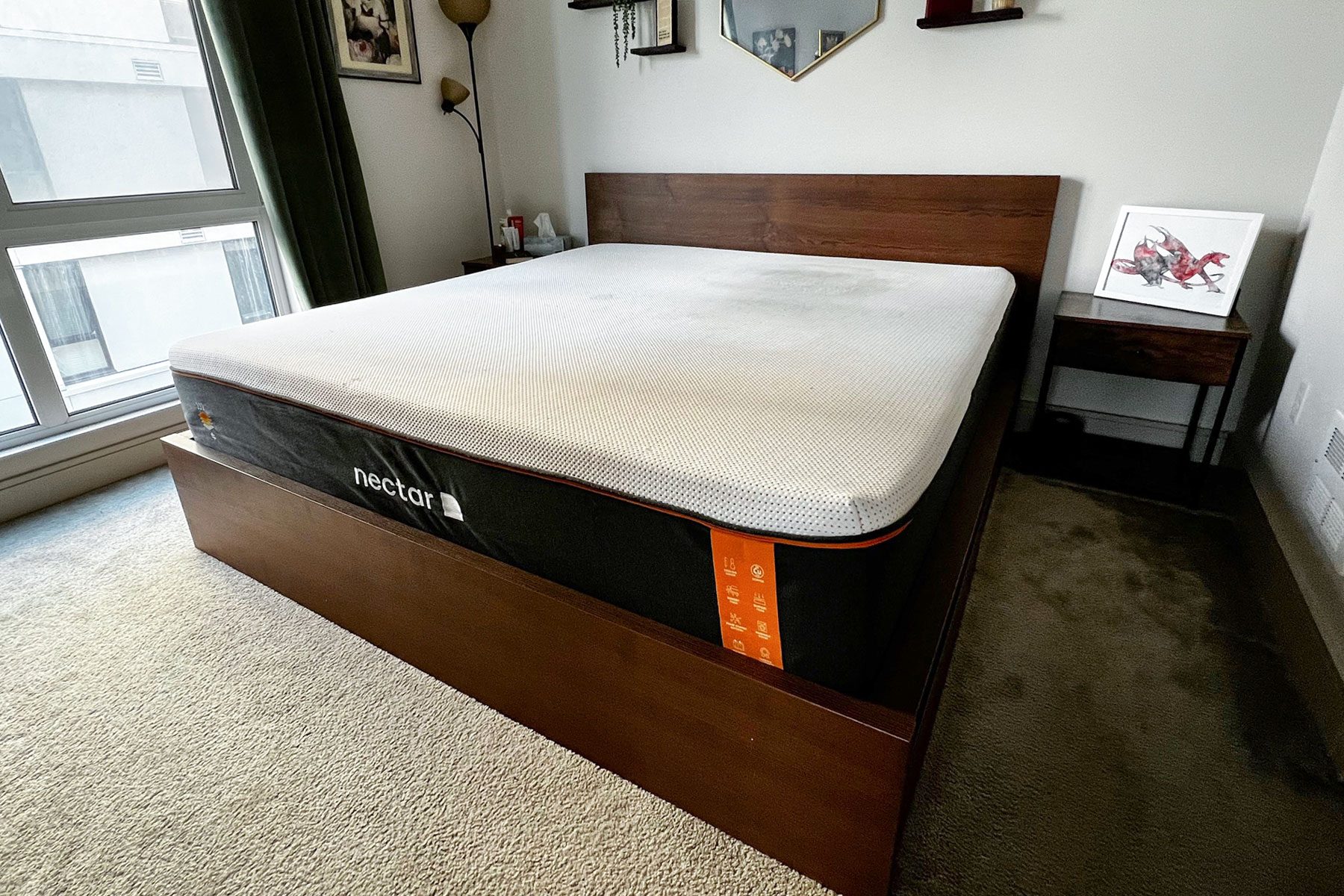 Nectar Premier Copper Memory Foam Mattress in bedroom