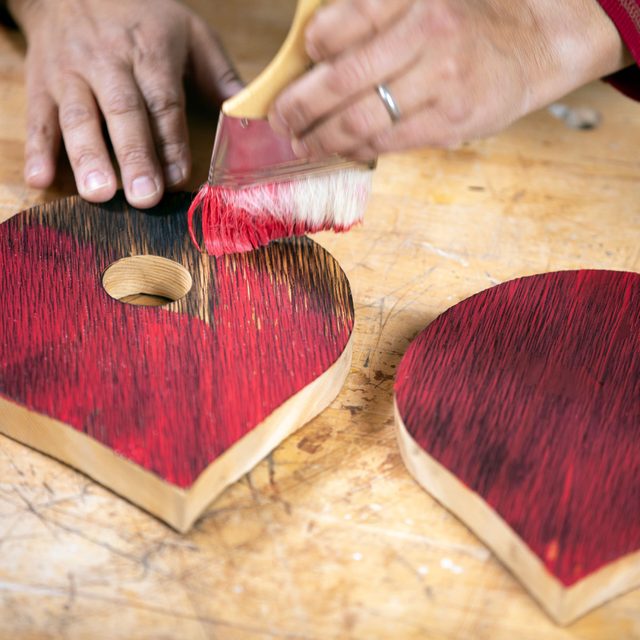 Birdhouse Apply Red Paint