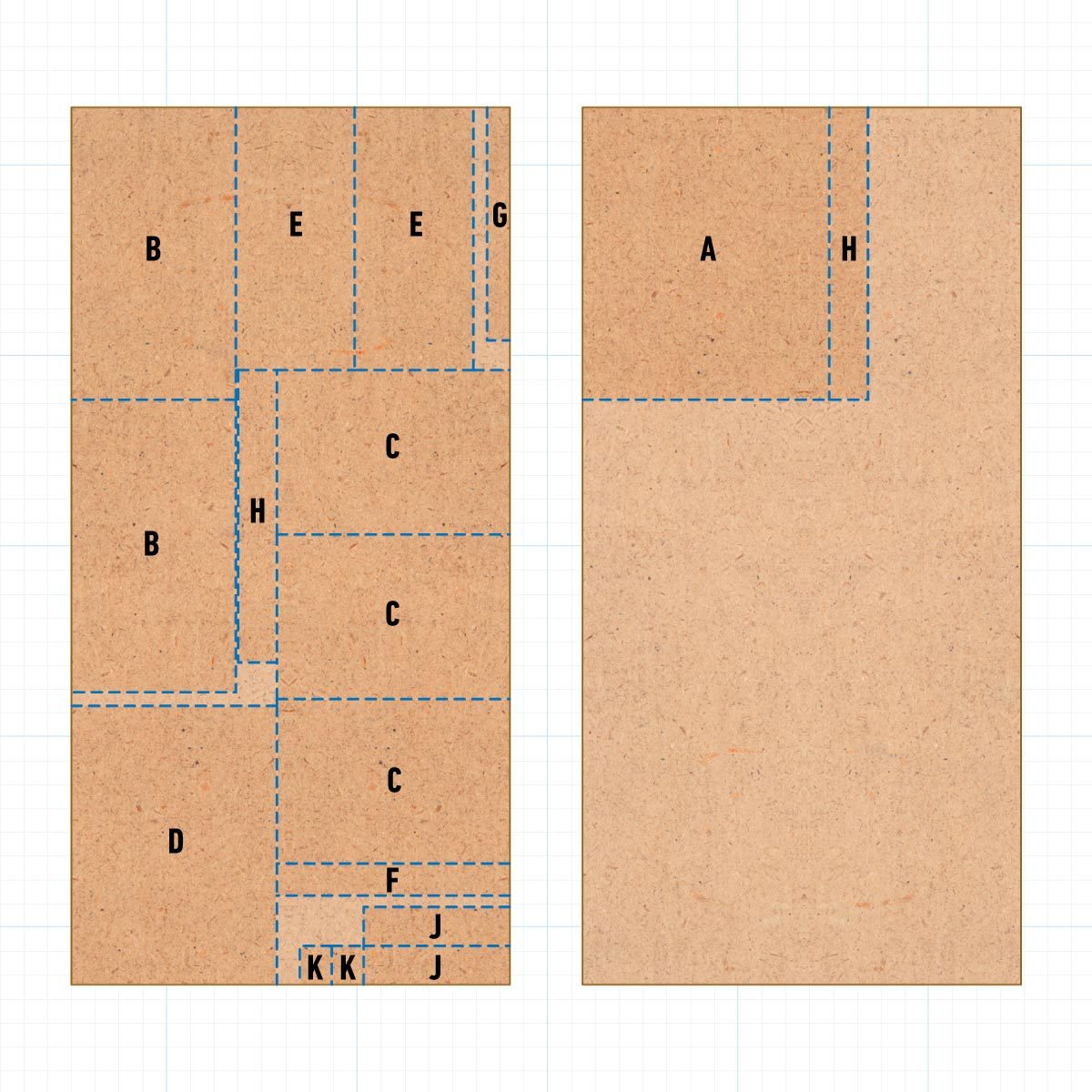 A diagram showing the cutting diagram of a router table.