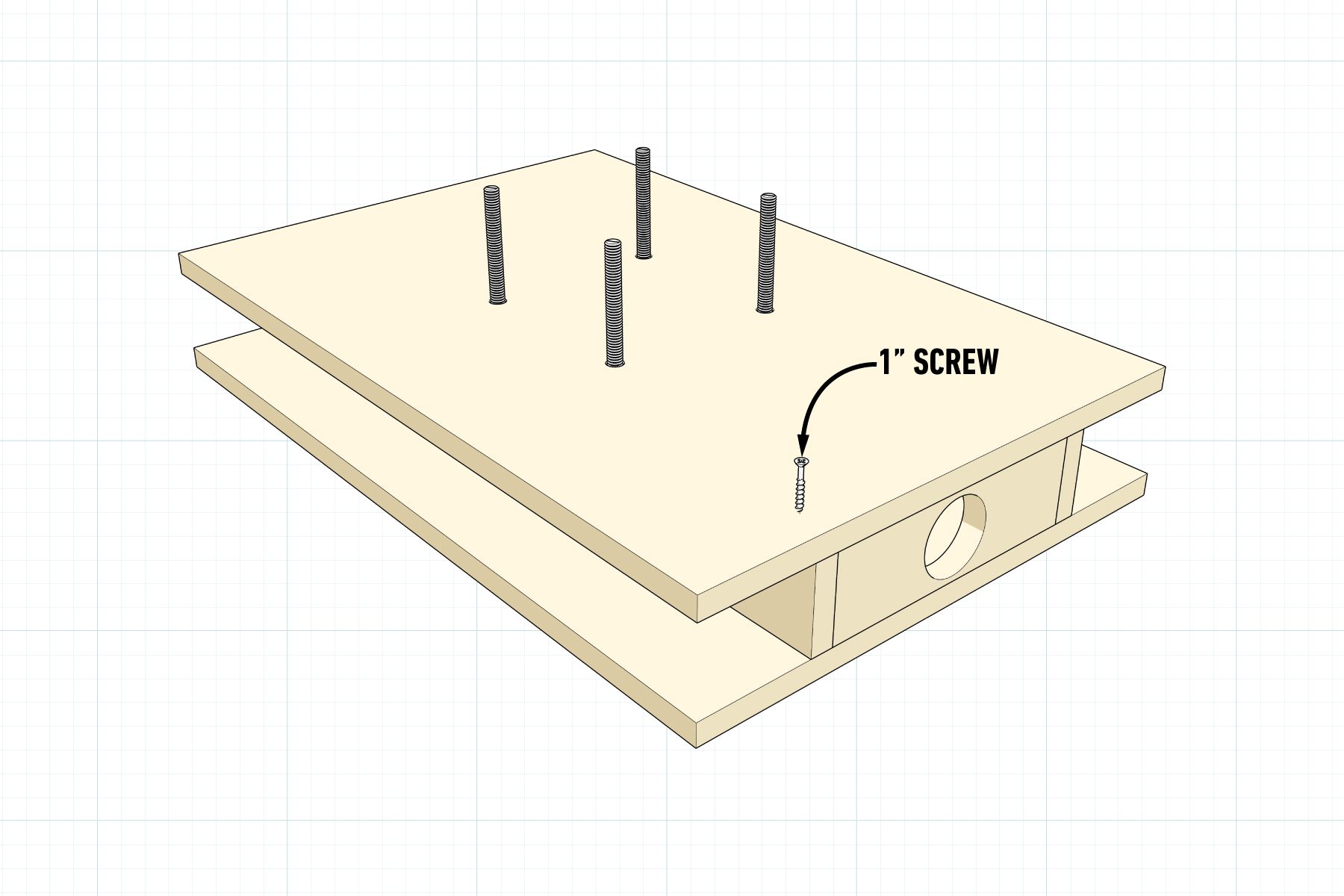 How To Build A Drum Sander Table on light grid background - Complete the sanding table