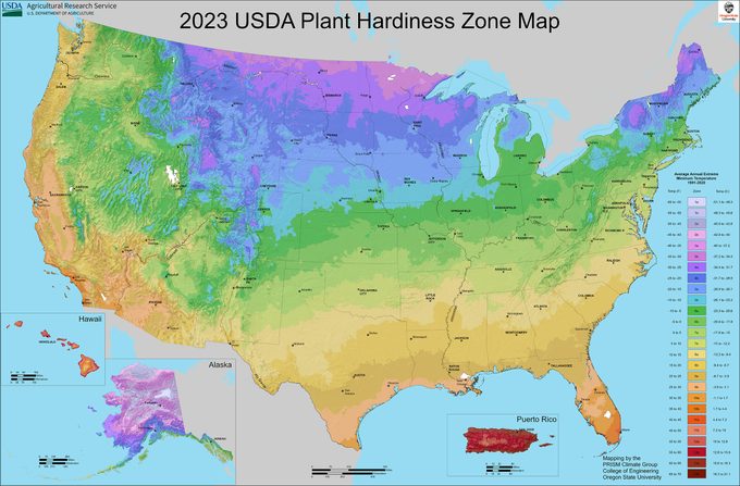 2023 USDA Plant Hardiness Zone Map National