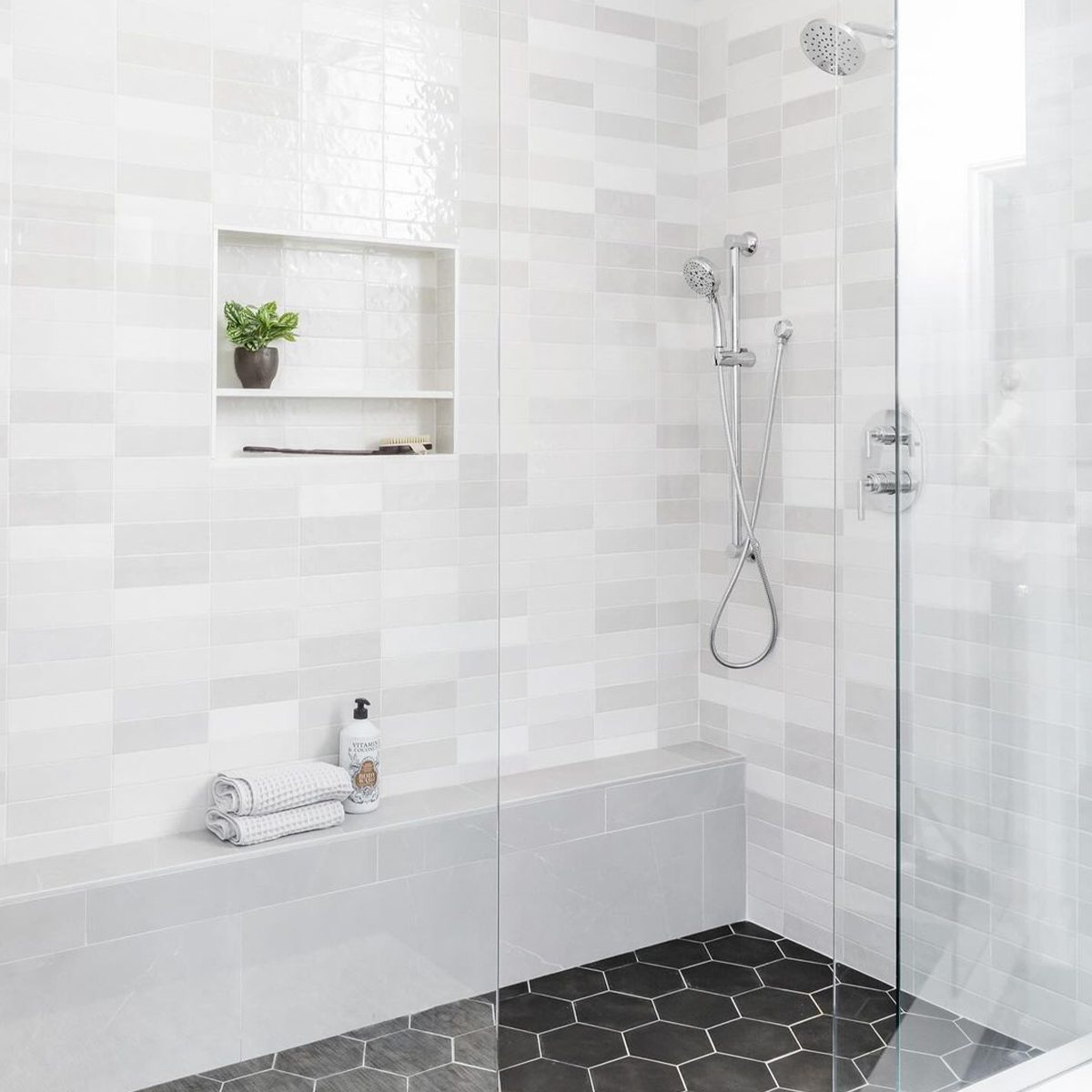 10 Shower Niche Ideas For Your Bathroom Large Shower Niche Courtesy @tylerinteriorsdesign A