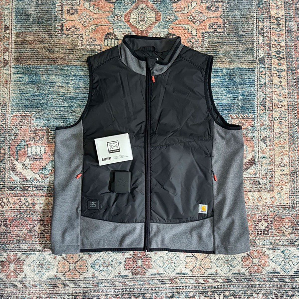 Carhartt Vest lying on carpet