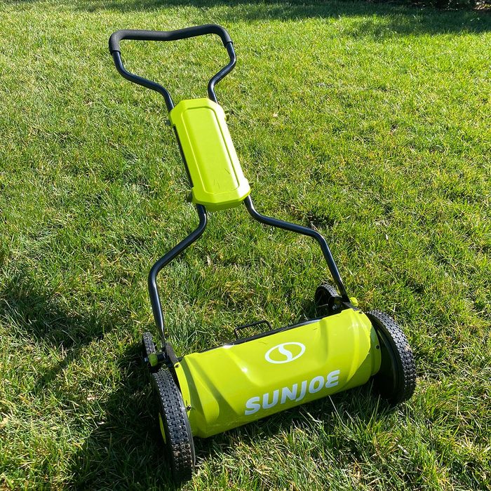 Sun Joe Mj800m Reel Mower on grass