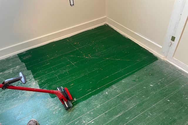 Mopping the floor with water