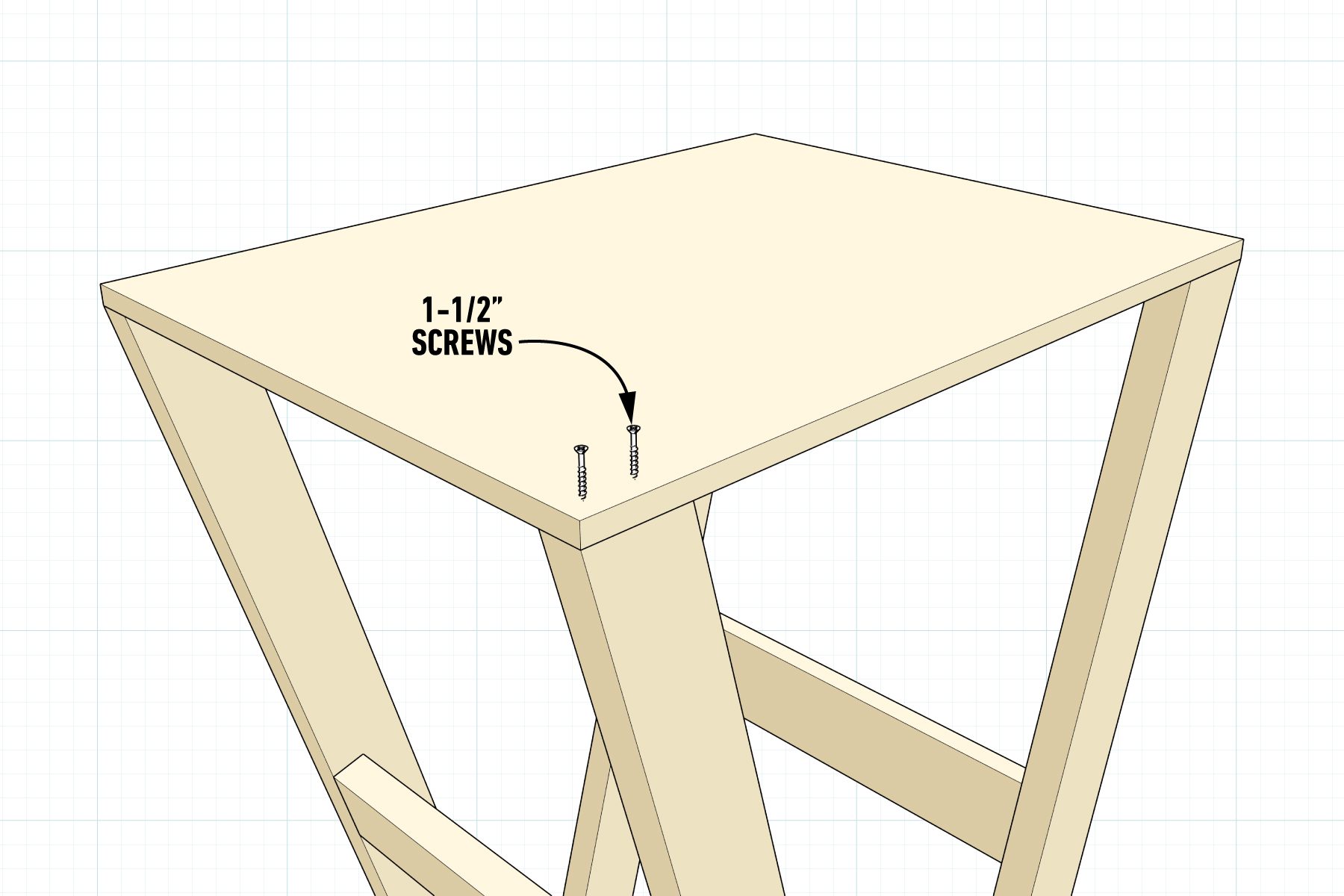 How To Build A Rolling Clamp Rack attach the base on grid background