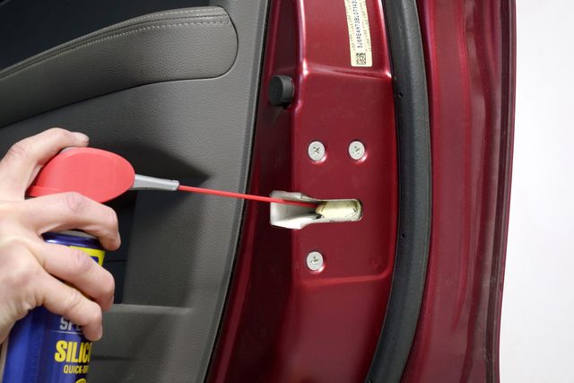 Lubricate car door latches