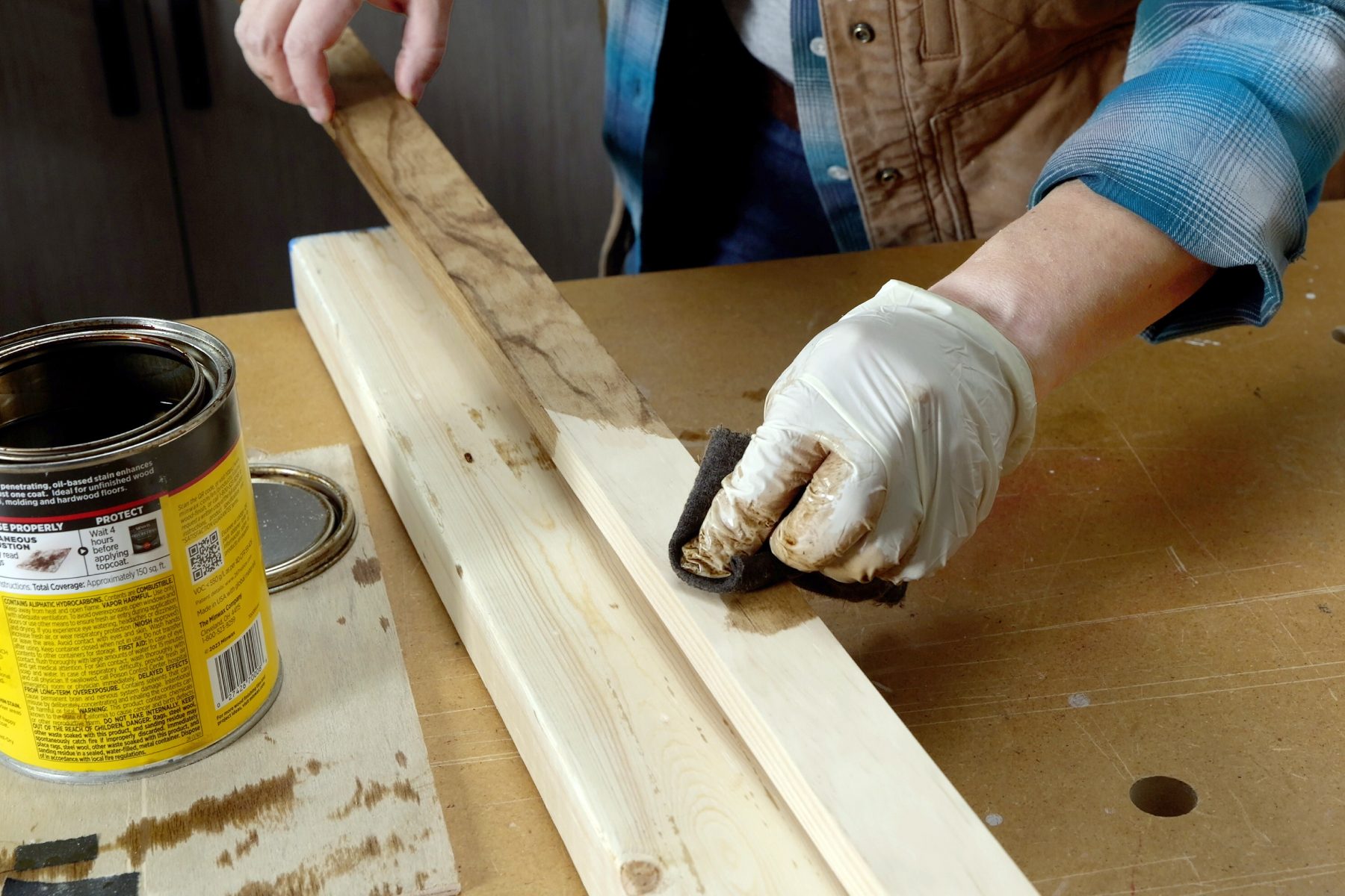 How To Make A Clothes Rack On Wheels Stain and condition the wood