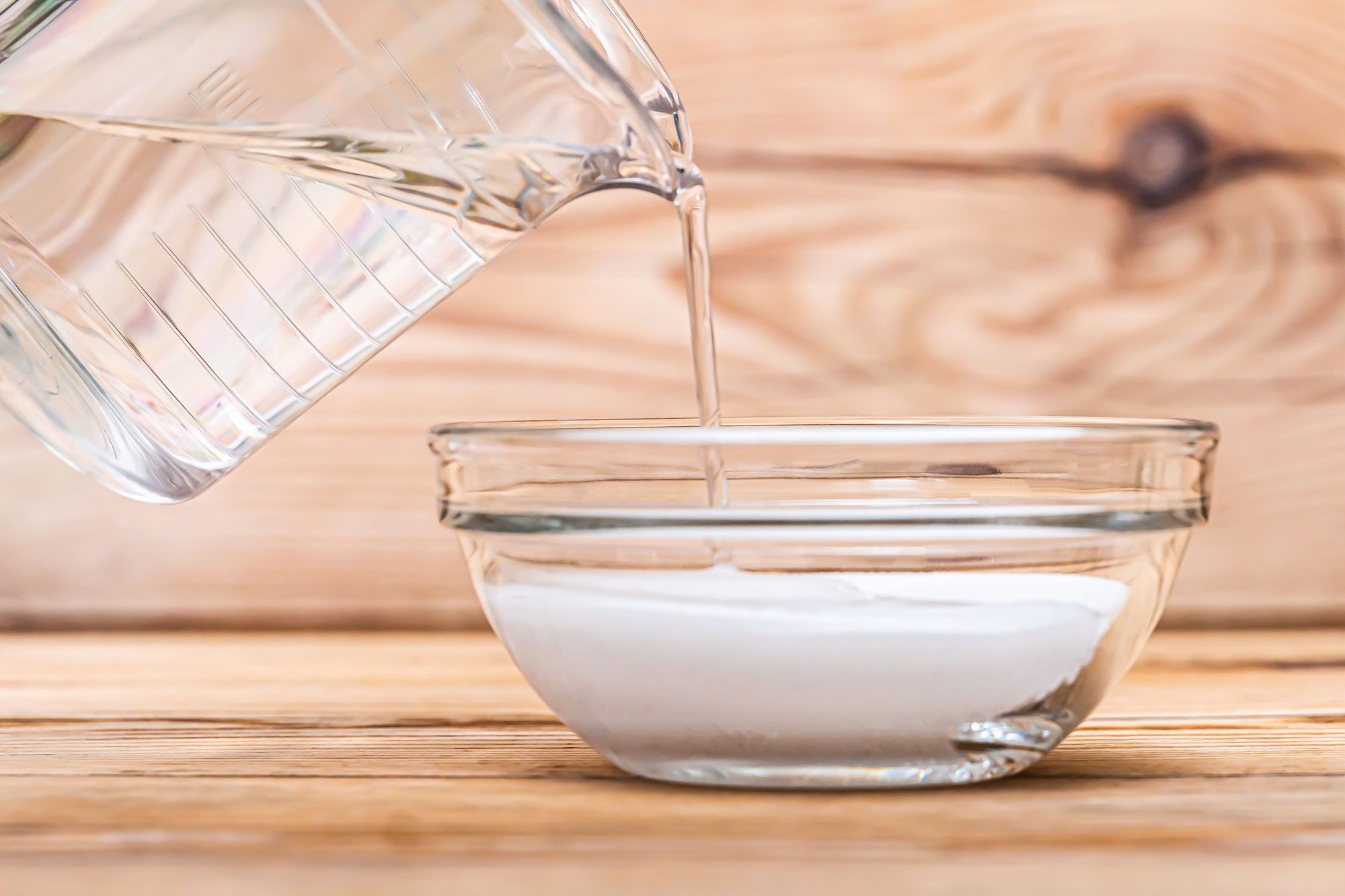 Pouring Water Into Baking Soda