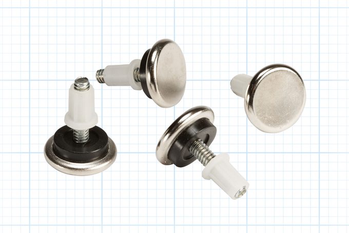 adjustable feet on grid background