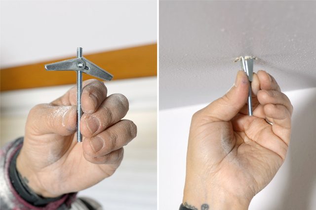 How To Hang A Plant From The Ceiling Install toggle screw