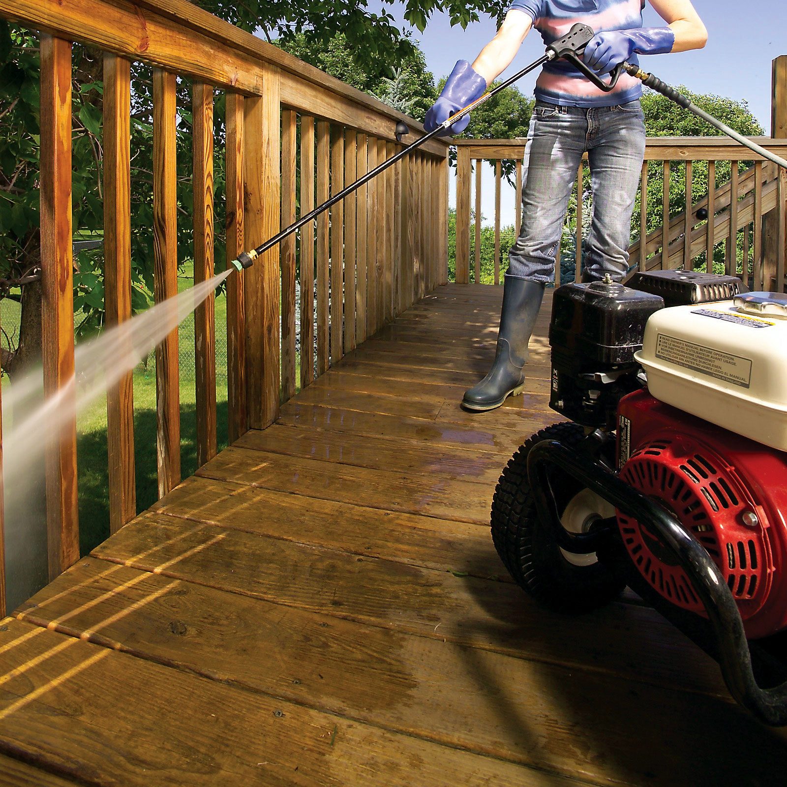 Power Washing the railings