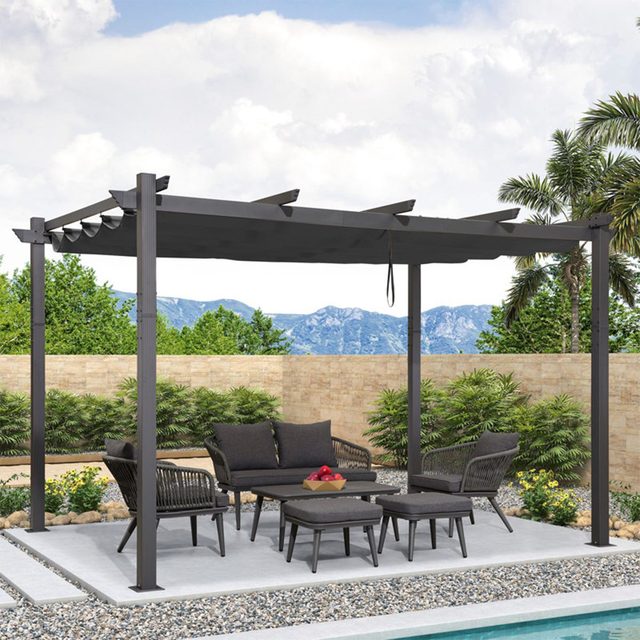 Purple Leaf Metal Pergola With Canopy