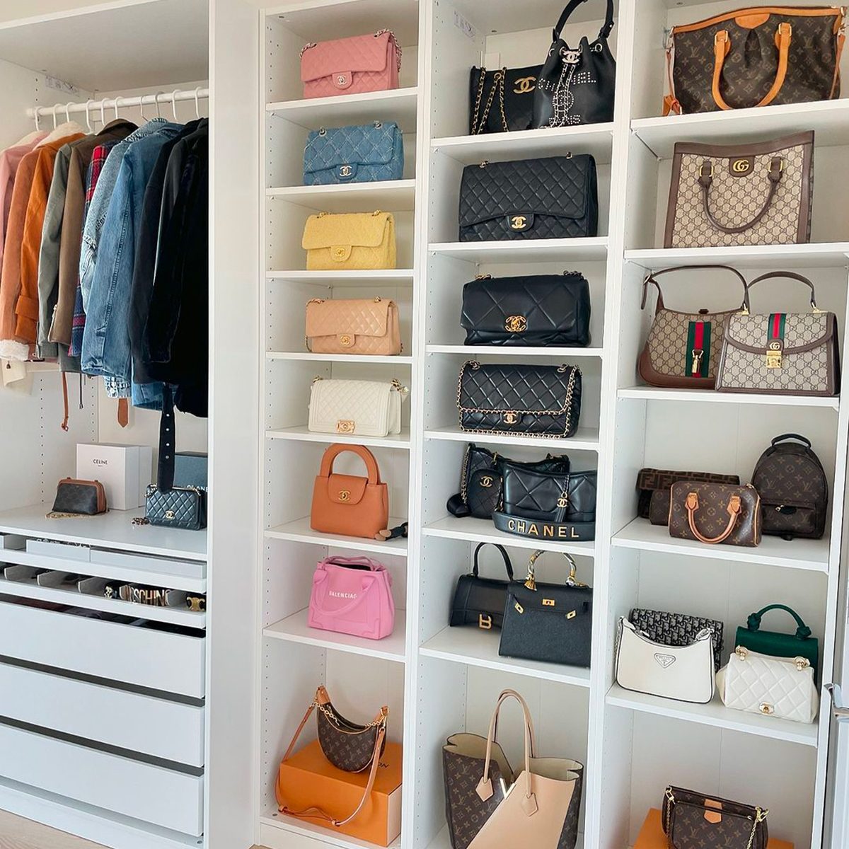 8 Best Closet Organizer Ideas Handbag Display Courtesy @domycloset Instagram