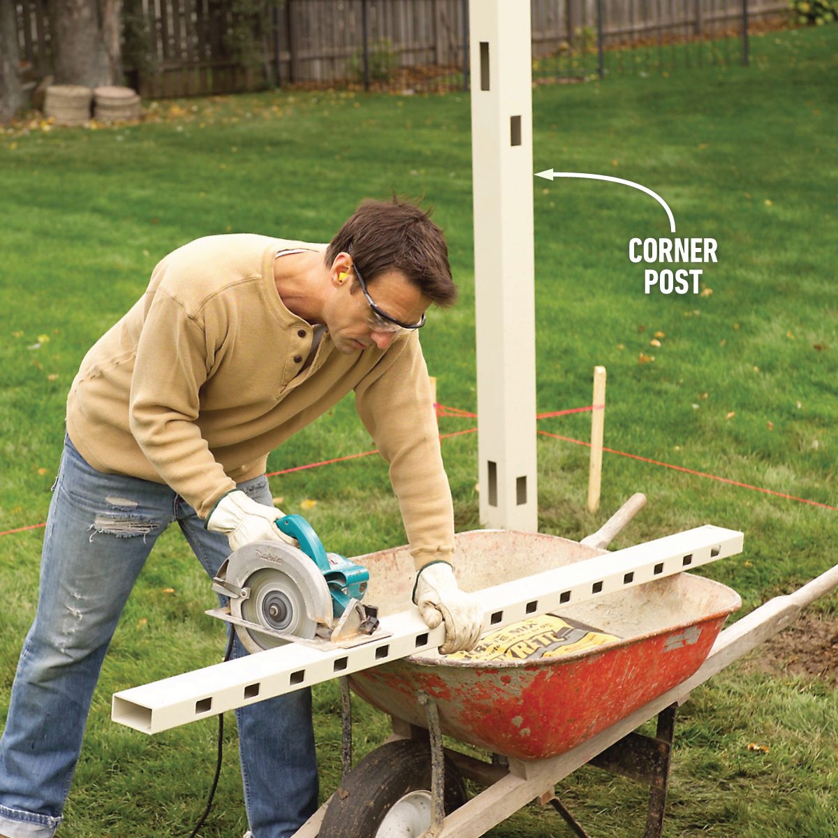 How To Install A Vinyl Fence cut rails